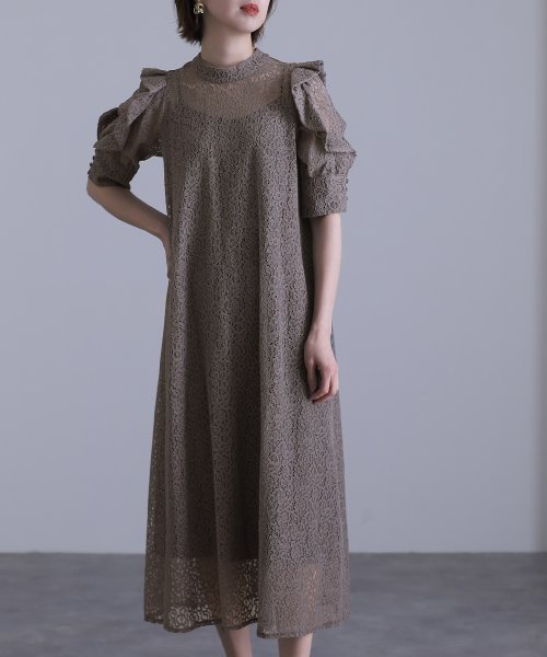 ハイネックショルダーフリルワンピース  JSB1439822033(11000円)