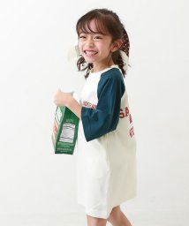 devirock(デビロック)/7分袖ラグランワンピース 子供服 キッズ 女の子 長袖ワンピース 7分袖ワンピース ワンピース /オフホワイト系3