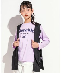 ZIDDY(ジディー)/2点 セット ベルト 付き ジレ ＋ ロング Tシャツ (130~160cm)/ブラック