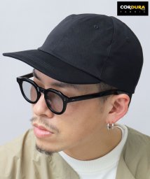 Besiquenti(ベーシックエンチ)/ストレッチ コーデュラツイル ジェットキャップ キャンプキャップ フラットバイザー 日本製生地 CORDURAナイロン 帽子 メンズ カジュアル シンプル/ブラック