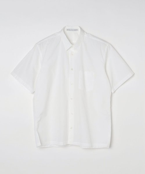SHIPS MEN(シップス　メン)/BATEAUX DE SHIPS: ブロード レギュラーカラーシャツ ショートスリーブ/ホワイト