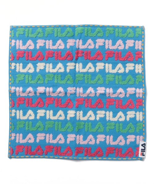 FILA towel(フィラ　タオル)/総柄 タオルハンカチ/ブルー