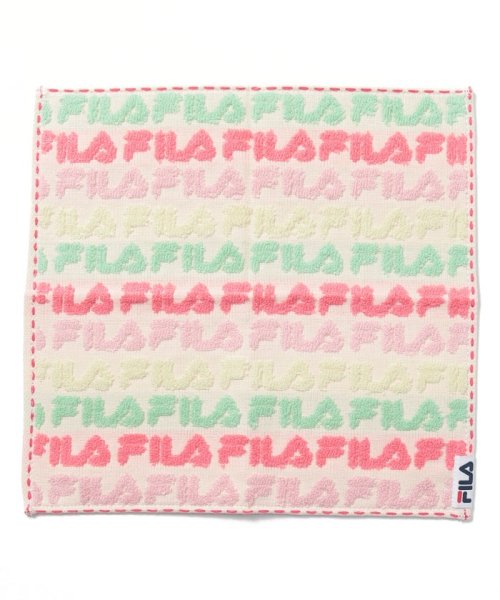 FILA towel(フィラ　タオル)/総柄 タオルハンカチ/ホワイト