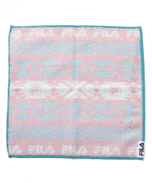 FILA towel(フィラ　タオル)/ノルディック柄 タオルハンカチ/ピンク