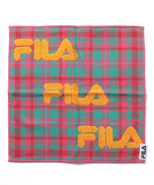 FILA towel(フィラ　タオル)/チェック柄 タオルハンカチ/グリーン