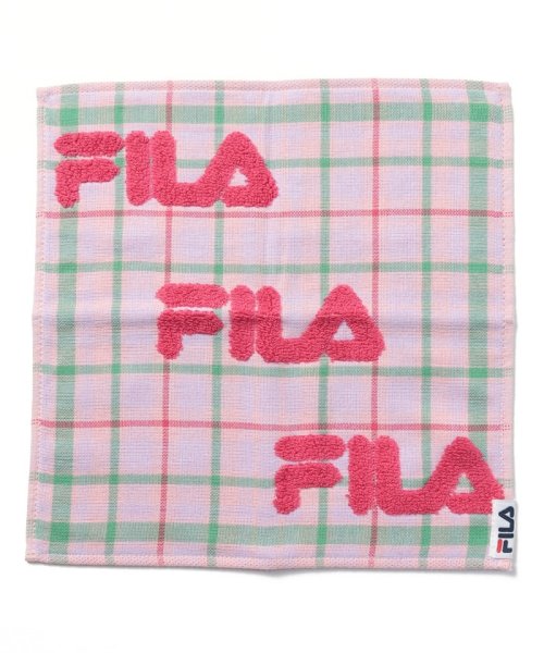 FILA towel(フィラ　タオル)/チェック柄 タオルハンカチ/パープル
