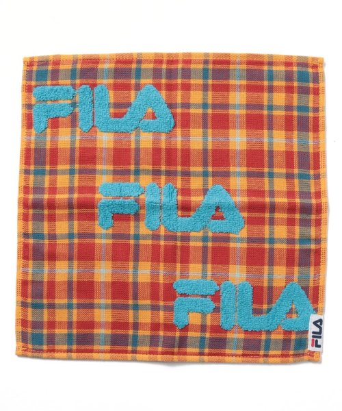 FILA towel(フィラ　タオル)/チェック柄 タオルハンカチ/レッド