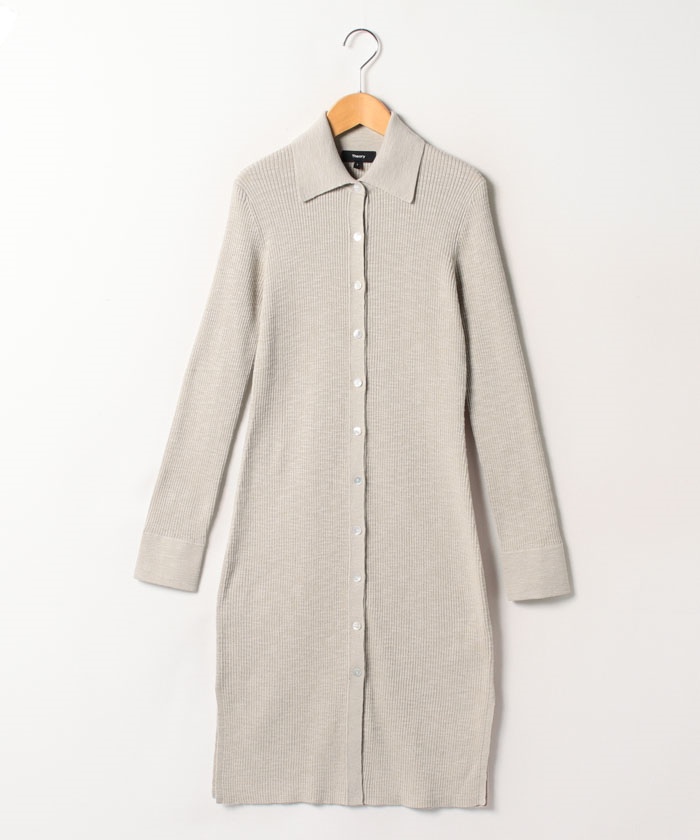 Theory　Fine Slub Rib Shirt Dress