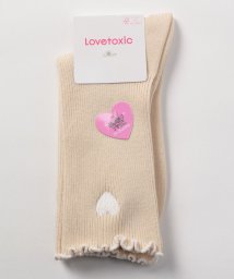 Lovetoxic(ラブトキシック)/メローハート刺繍クルーソックス/ベージュ