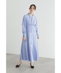 JILL STUART(ジル スチュアート)/バックレースアップシャツワンピース/BLUESTRIPE