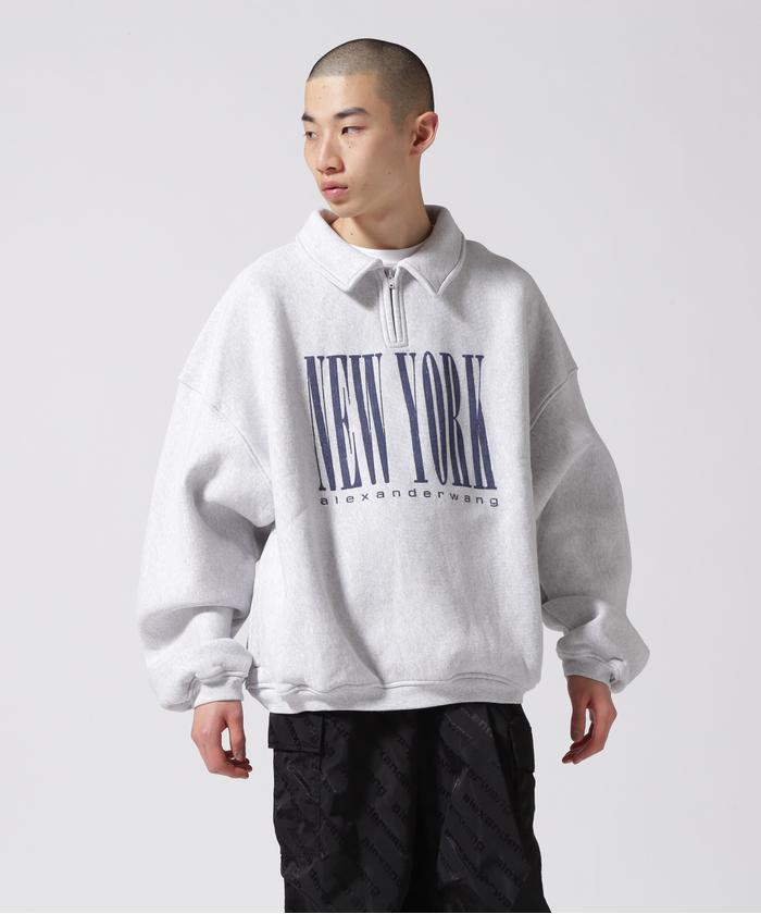 alexanderwang/アレキサンダーワン/HALF ZIP SWEATSHIRT WITH NY PUFF