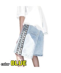 MOWMOW FASHION(マウマウ ファッション)/メンズファッション 韓国風 デニムパンツ ハーフパンツ ストリート アメカジ ボトムス ジーパン ジーンズ 大学生 春夏 すずしい かっこいい かわいい/ブルー