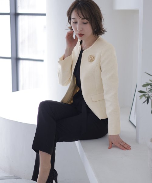 ラメツイードテーパードパンツスーツセット  W1632732763(12500円)