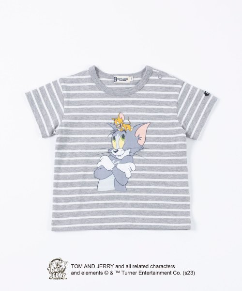 KP BOY(ケーピーボーイ)/KPBOY(ケーピーボーイ)【TOM＆JERRY/トムとジェリー】天竺ボーダー半袖Ｔシャツ(90)/グレー