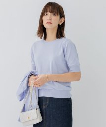 NIJYUSANKU（LARGE SIZE）(２３区（大きいサイズ）)/【アンサンブル対応/洗える】プレミアム コットン 半袖 プルオーバー/ライラック系