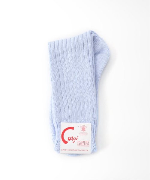 FRAMeWORK(フレームワーク)/【CORGI/コーギー】 SOFT COTTON RIB SOCKS/サックスブルー