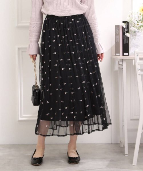 セール】【すぐに着まわせる、春アイテム】チュール刺繍スカート(505154655) クチュールブローチ(Couture Brooch)  MAGASEEK