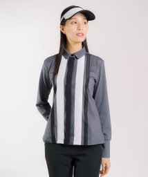 LANVIN SPORT(ランバン スポール)/前開きグログランディテール長袖シャツ【アウトレット】/チャコールグレー