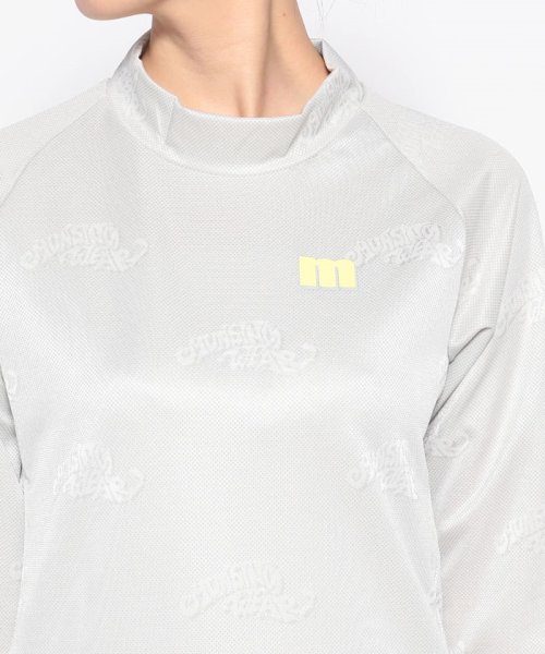 Munsingwear(マンシングウェア)/『ENVOY』ロゴジャカードモックネック長袖シャツ(吸汗速乾/ストレッチ/UV CUT(UPF3【アウトレット】/グレー