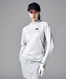 Munsingwear(マンシングウェア)/『ENVOY』ロゴジャカードモックネック長袖シャツ(吸汗速乾/ストレッチ/UV CUT(UPF3【アウトレット】/ホワイト