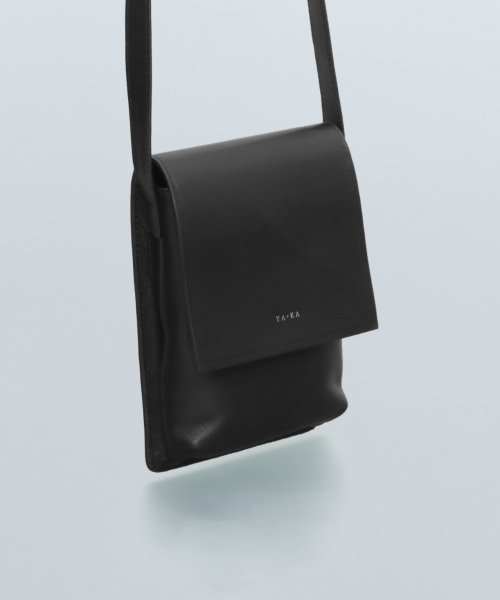 MAISON mou(メゾンムー)/【YArKA/ヤーカ】real leather box flap shoulder bag [Alnitak3]/リアルレザーフラップ ショルダー バッグ/ブラック