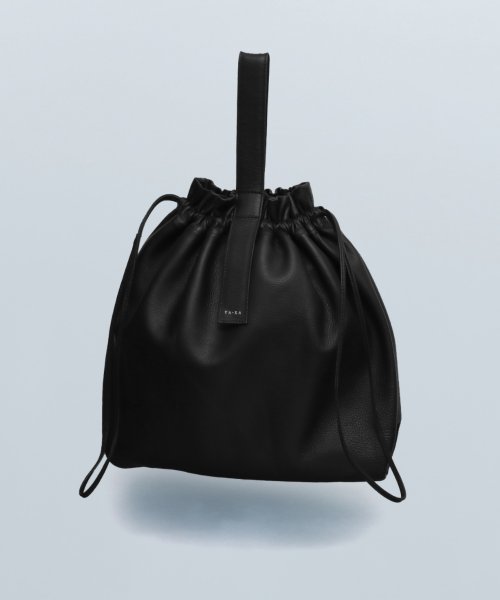 MAISON mou(メゾンムー)/【YArKA/ヤーカ】real leather drawstring tote & hand bag [bdbd2]/リアルレザー巾着 トート バッグ/ブラック