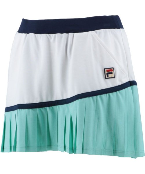 FILA（ZETT Ladies）(フィラ（ゼット　レディース）)/【テニス】アシンメトリ― 裾プリーツ スコート スポーツウェア レディース/ライトグリーン