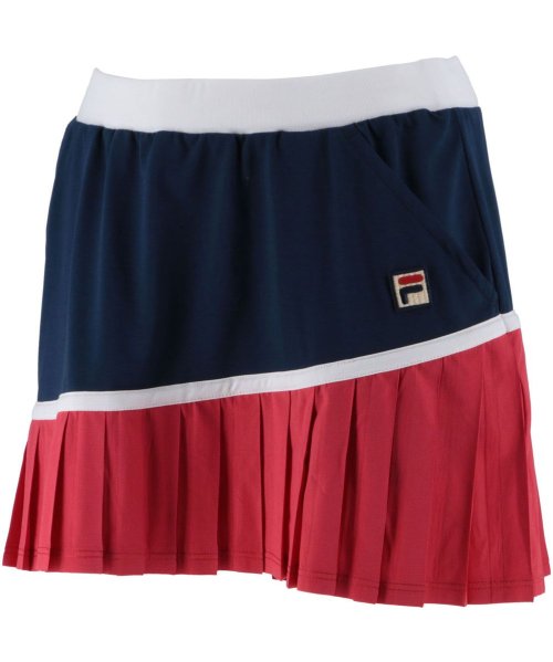 FILA（ZETT Ladies）(フィラ（ゼット　レディース）)/【テニス】アシンメトリ― 裾プリーツ スコート スポーツウェア レディース/レッド