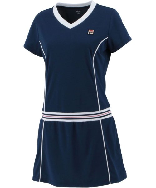 FILA（ZETT Ladies）(フィラ（ゼット　レディース）)/【テニス】パイピング ワンピース スポーツウェア レディース/ネイビー