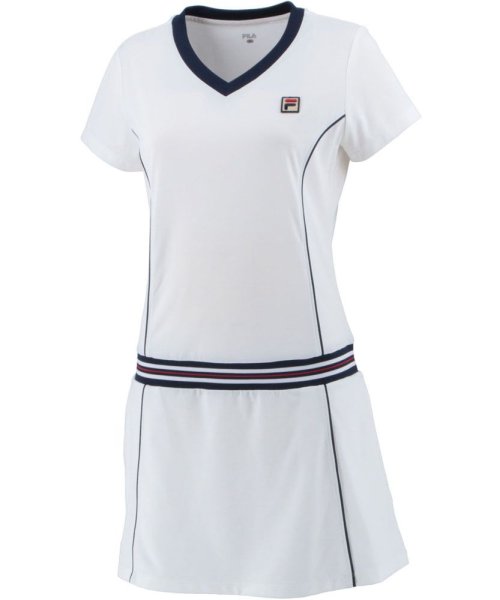 FILA（ZETT Ladies）(フィラ（ゼット　レディース）)/【テニス】パイピング ワンピース スポーツウェア レディース/ホワイト