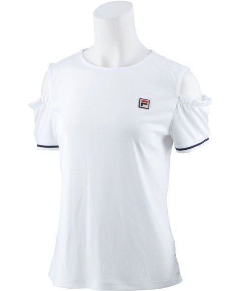 FILA（ZETT Ladies）(フィラ（ゼット　レディース）)/【テニス】オフショルダーTシャツ 無地 スポーツウェア レディース/ホワイト