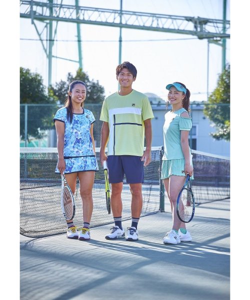 FILA（ZETT Ladies）(フィラ（ゼット　レディース）)/【テニス】オフショルダーTシャツ 無地 スポーツウェア レディース/ライトグリーン