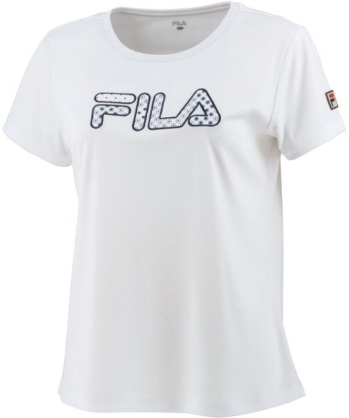FILA（ZETT Ladies）(フィラ（ゼット　レディース）)/【テニス】小紋水玉柄刺繍 Tシャツ スポーツウェア レディース/ホワイト