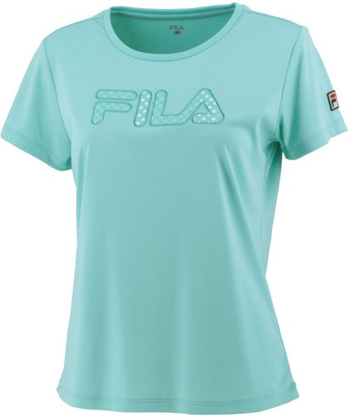 FILA（ZETT Ladies）(フィラ（ゼット　レディース）)/【テニス】小紋水玉柄刺繍 Tシャツ スポーツウェア レディース/ライトグリーン