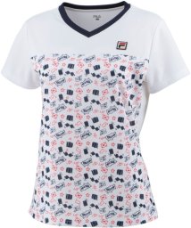 FILA（ZETT Ladies）/【テニス】クレリックネックTシャツ トラベルプリント スポーツウェア レディース/505153189