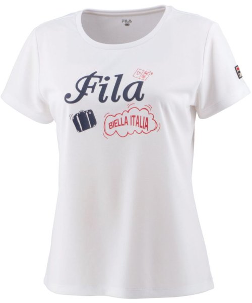 FILA（ZETT Ladies）(フィラ（ゼット　レディース）)/【テニス】トラベルプリントTシャツ スポーツウェア レディース/ホワイト