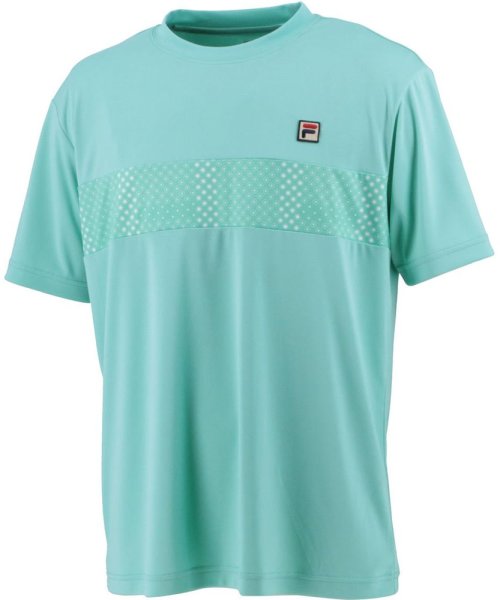 FILA（ZETT Mens）(フィラ（ゼット　メンズ）)/【テニス】切替Tシャツ 小紋水玉柄 スポーツウェア メンズ/ライトグリーン