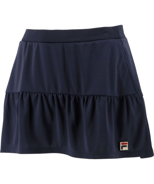 FILA（ZETT Ladies）(フィラ（ゼット　レディース）)/【テニス】ヨーク切替 スコート 無地 スポーツウェア レディース/ネイビー