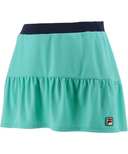 FILA（ZETT Ladies）(フィラ（ゼット　レディース）)/【テニス】ヨーク切替 スコート 無地 スポーツウェア レディース/ライトグリーン