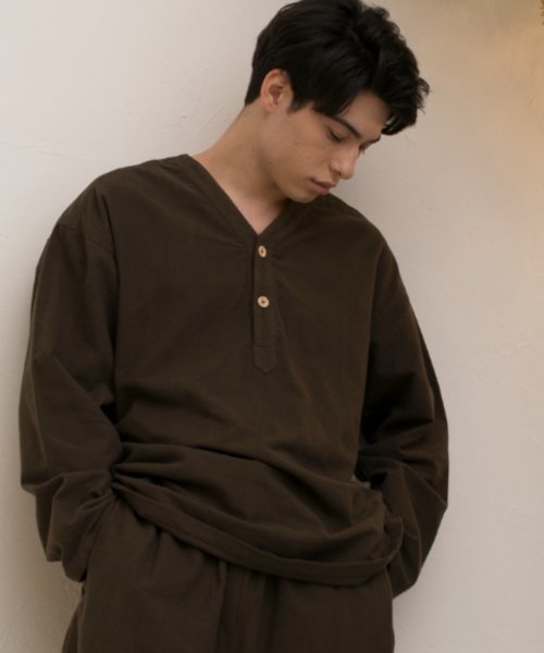 S'more(スモア)/【S'more】V NECK SLEEPING SHIRTS/ブラウン