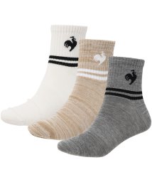 le coq sportif (ルコックスポルティフ)/3Pショートソックス/アイボリー×ベージュ×グレー