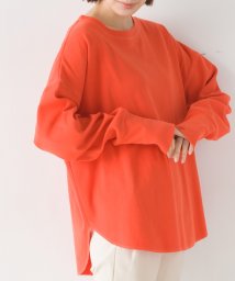 OMNES(オムネス)/【OMNES】リブ裾ラウンドプルオーバー長袖/オレンジ