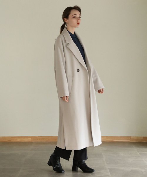 aity アイティ サイドスリットロングチェスターコート チェスターコート フロントボタン サイドスリット ロングコート ビッグシルエット オーバーサイズ ゆっ 5cm アイティ