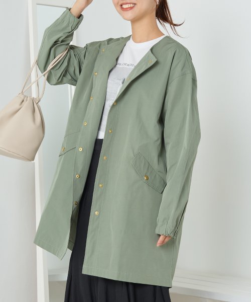 【OMNES】撥水加工フィッシュテール ノーカラーコート 人気・おすすめ｜使いやすい・旅行におすすめ 品質保証 全国発送 日本国内発送・最短翌日お届け