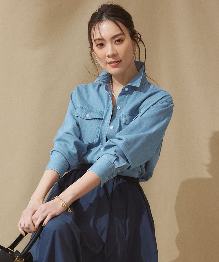 【23区】DENIM デニムダンガリースキッパーブラウス 23区】DENIM デニムダンガリースキッパーブラウス - メルカリ