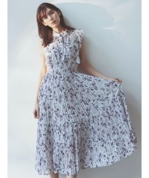 SNIDEL(スナイデル)/【WEB限定サイズあり】Sustainableフリルプリーツワンピース/LGRY