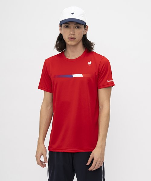 le coq sportif (ルコックスポルティフ)/トリコプリントゲームシャツ/レッド