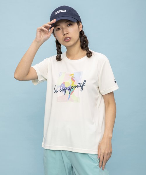 SUNSCREENビッグロゴ半袖Tシャツ(505123028) ルコックスポルティフ(le coq sportif MAGASEEK 半袖Tシャツ(L)グリーン プリントTシャツ