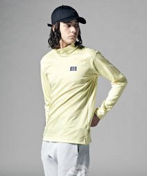 Munsingwear(マンシングウェア)/『ENVOY』90'sロゴジャカード長袖シャツ(吸汗速乾/UV CUT(UPF30)/ストレッチ)【アウトレット】/ライム(イエロー系)