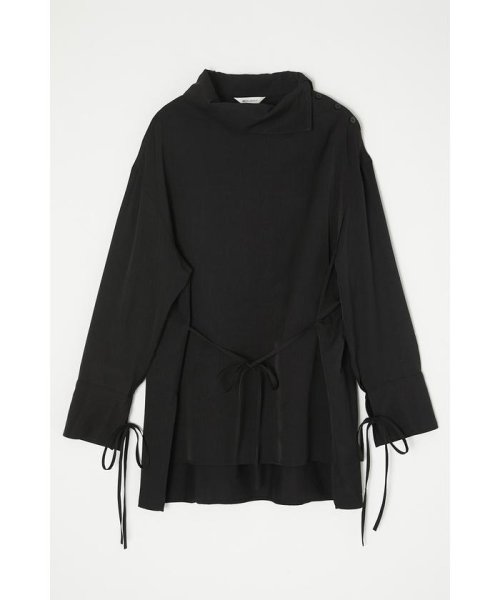 moussy(マウジー)/STAND NECK RIBBON シャツ/BLK